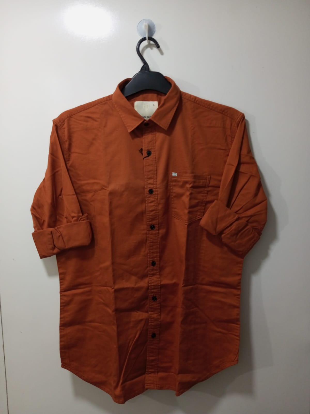 Plain Orange Full Sleeve Shirt