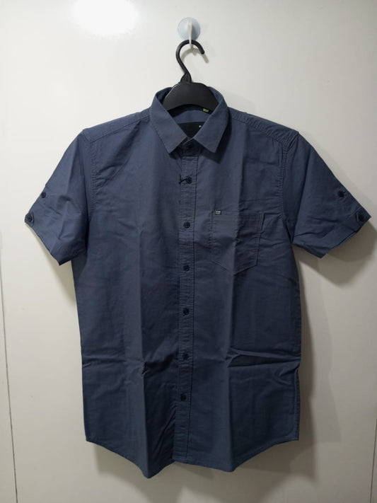 Plain Blue Half Sleeve Shirt